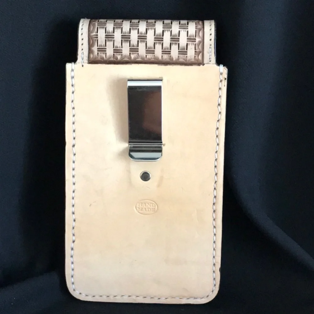 Handmade all leather cell phone carrier!